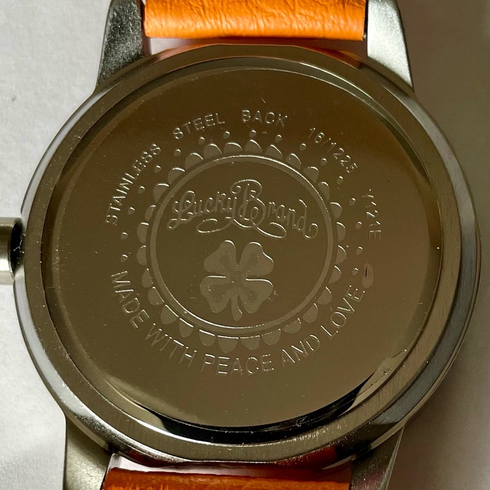 Vintage 1990s NWOT Orange Lucky Brand LOVE Watch with Leather Band - Picture 8 of 10